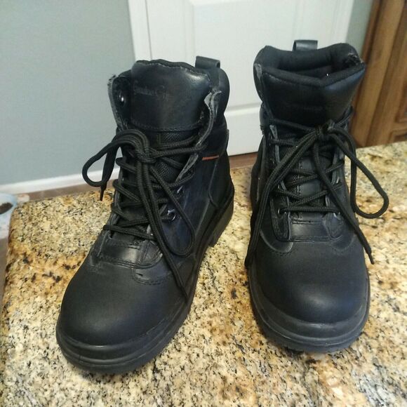 GENUINE GRIP 7800 Size 7W Women's Motorcycle / Leather Work Boot Steel Toe Black - Picture 4 of 12